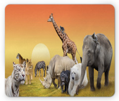 Wildlife Animals at Sunset Mouse Pad