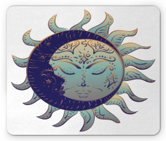 Boho Sun and Crescent Mouse Pad