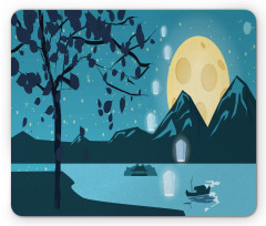 Night Landscape Moon Mouse Pad