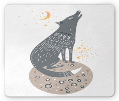 Howling Wolf Planet Mouse Pad