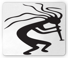 Monochrome Tribal Figure Mouse Pad