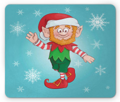 Little Man Dwarf and Snowflakes Mouse Pad