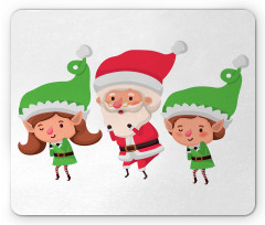 Young Girl and Boy Santa Claus Mouse Pad