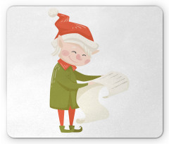 Happy Old Lady Reading a List Mouse Pad