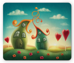Heart Shaped Trees Red Mouse Pad