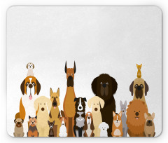 Various Breeds Funny Posing Mouse Pad