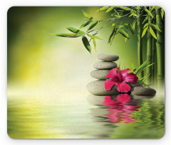 Stones Bamboo Leaves Mouse Pad