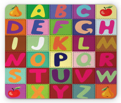 ABC and Fruits Squares Mouse Pad