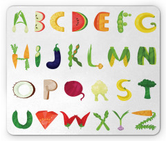 Vegetable Fruit Letters Mouse Pad