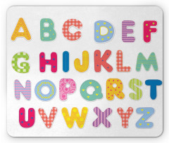 Colorful Printed Letters Mouse Pad