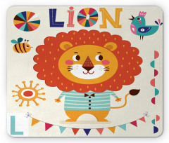 Cartoon Letters Lion for L Mouse Pad