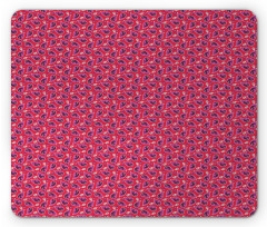 Floral Folk Art on Stripes Mouse Pad