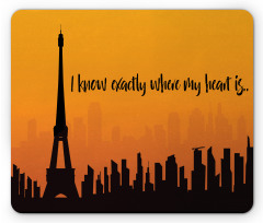 City Skyline Lettering Mouse Pad