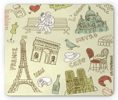 Paris Theme Elements Mouse Pad