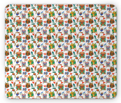 Cheerful Birds Flowers Mouse Pad