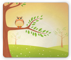 Wise Bird Cartoon Art Mouse Pad