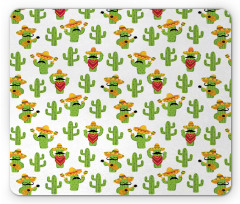 Cactus Characters Fun Mouse Pad