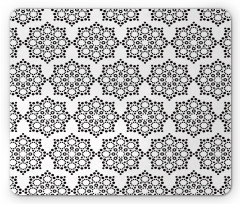 Dotwork Floral Motif Mouse Pad