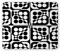 Monotone Squares and Dots Mouse Pad