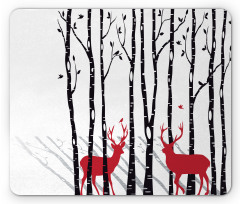 Deer Tree Forest Bird Mouse Pad