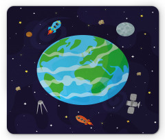 Celestial Cartoon Earth Mouse Pad