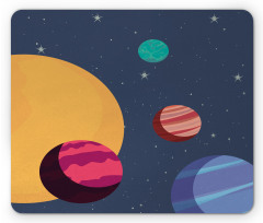 Cartoon Colorful Planets Mouse Pad