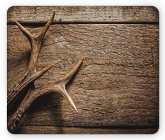 Wooden Deer Rustic Antler Mouse Pad