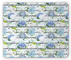 Fresh Flowers on Stripes Mouse Pad