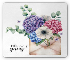 Hello Spring Flowers Art Mouse Pad