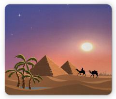 Caravan Camels Desert Scene Mouse Pad