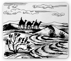 Sketchy Camel Caravan Mouse Pad