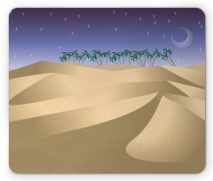 Crescent Moon Far Away Trees Mouse Pad