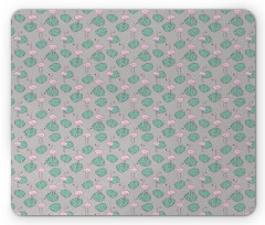 Flamingo and Leaves Mouse Pad