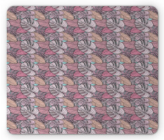 Pastel Tropical Leaves Mouse Pad