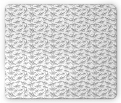 Repeating Uncolored Flies Mouse Pad