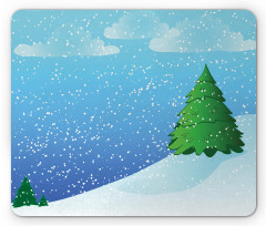 Snow Pouring onto Trees Mouse Pad