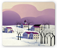 Graphical Village Scene Mouse Pad