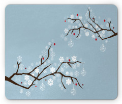 Snowflakes on Branches Mouse Pad