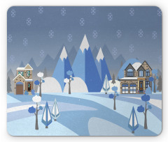 Wintry Outdoors Houses Mouse Pad