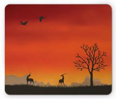 Tree and Animals Landscape Mouse Pad