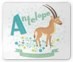 Zoo Alphabet Floral Animal Mouse Pad