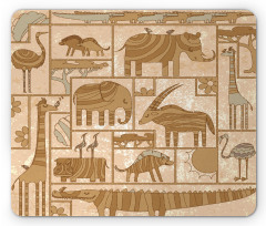 Historical Grunge Animals Mouse Pad