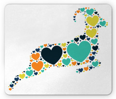 Animal Heart Silhouette Mouse Pad