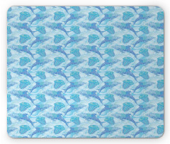 Dolphins Abstract Rounds Mouse Pad