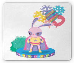 Rabbit in Hero Costume Mouse Pad