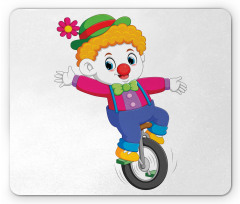 Circus Humorous Boy on Wheel Mouse Pad