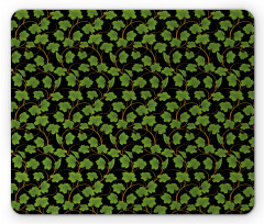 Botany Grape Leaves on Dark Mouse Pad