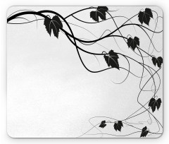 Monotone Abstract Leaves Art Mouse Pad