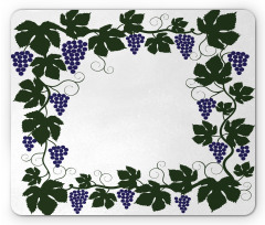 Grape Leaves Frame Graphic Mouse Pad