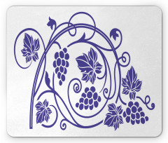 Monotone Grapes Leaves Art Mouse Pad